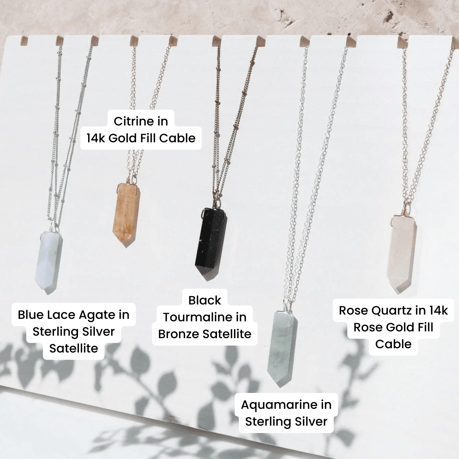 Custom Crystal Generator Point Pendant Necklace