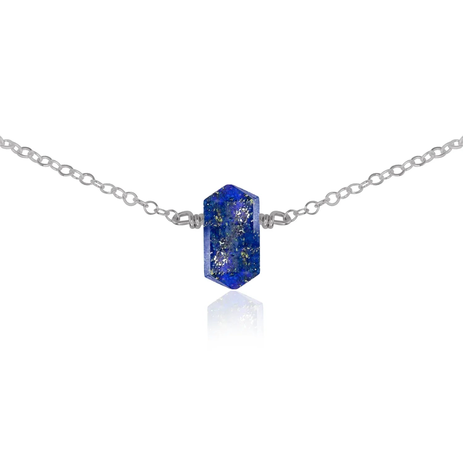 Double Terminated Lapis Lazuli Mini Crystal Point Choker Necklace