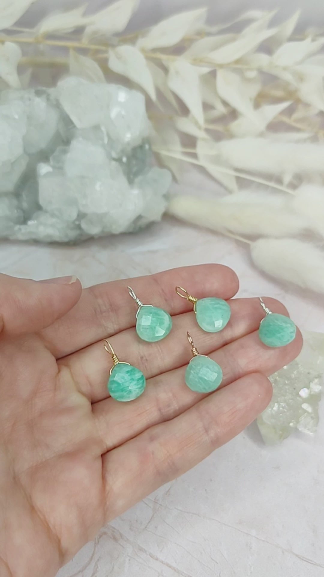 Tiny Amazonite Teardrop Gemstone Pendant