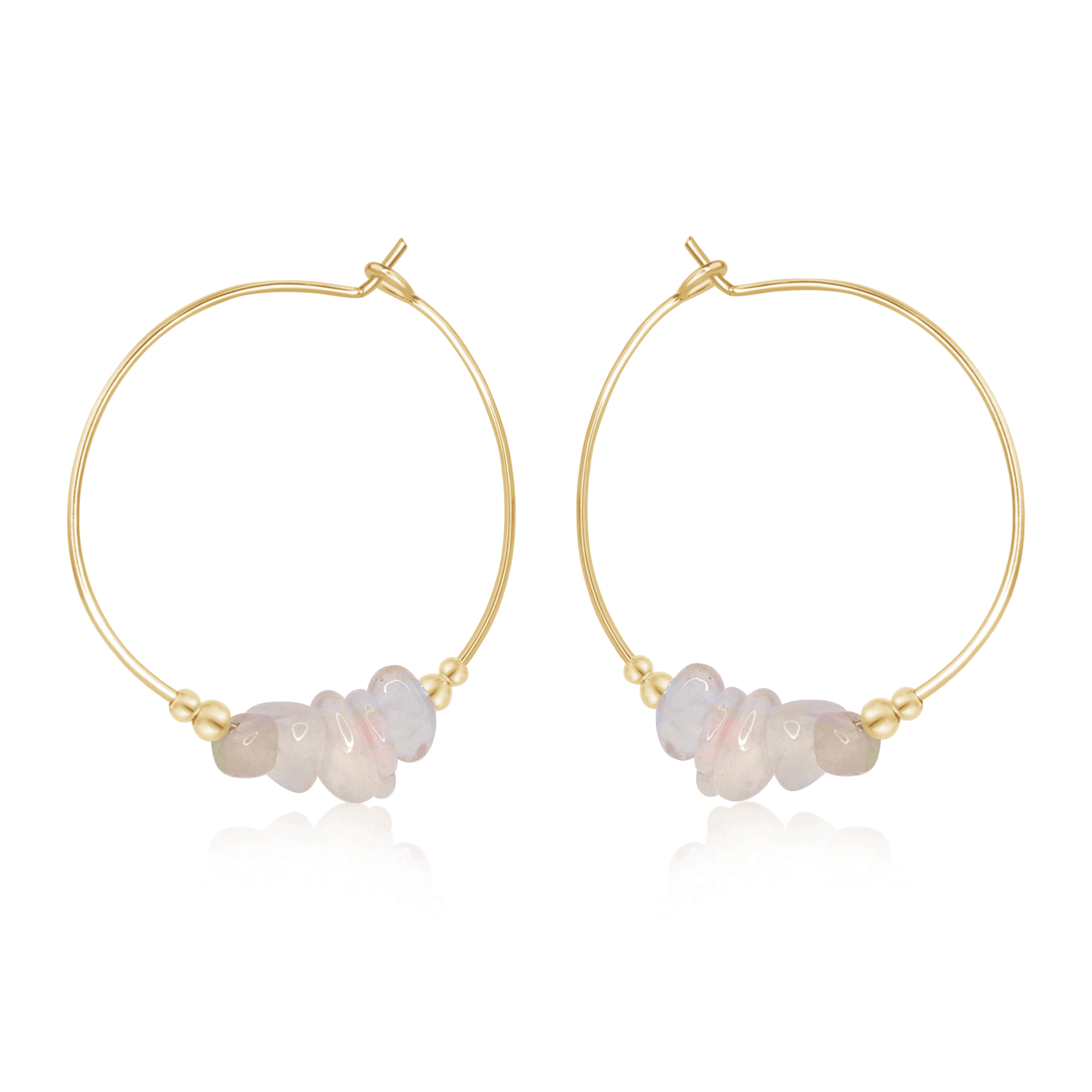 Custom Crystal Chip Large Hoop Earrings - Custom Crystal Chip Large Hoop Earrings - Sterling Silver - Luna Tide Handmade Crystal Jewellery