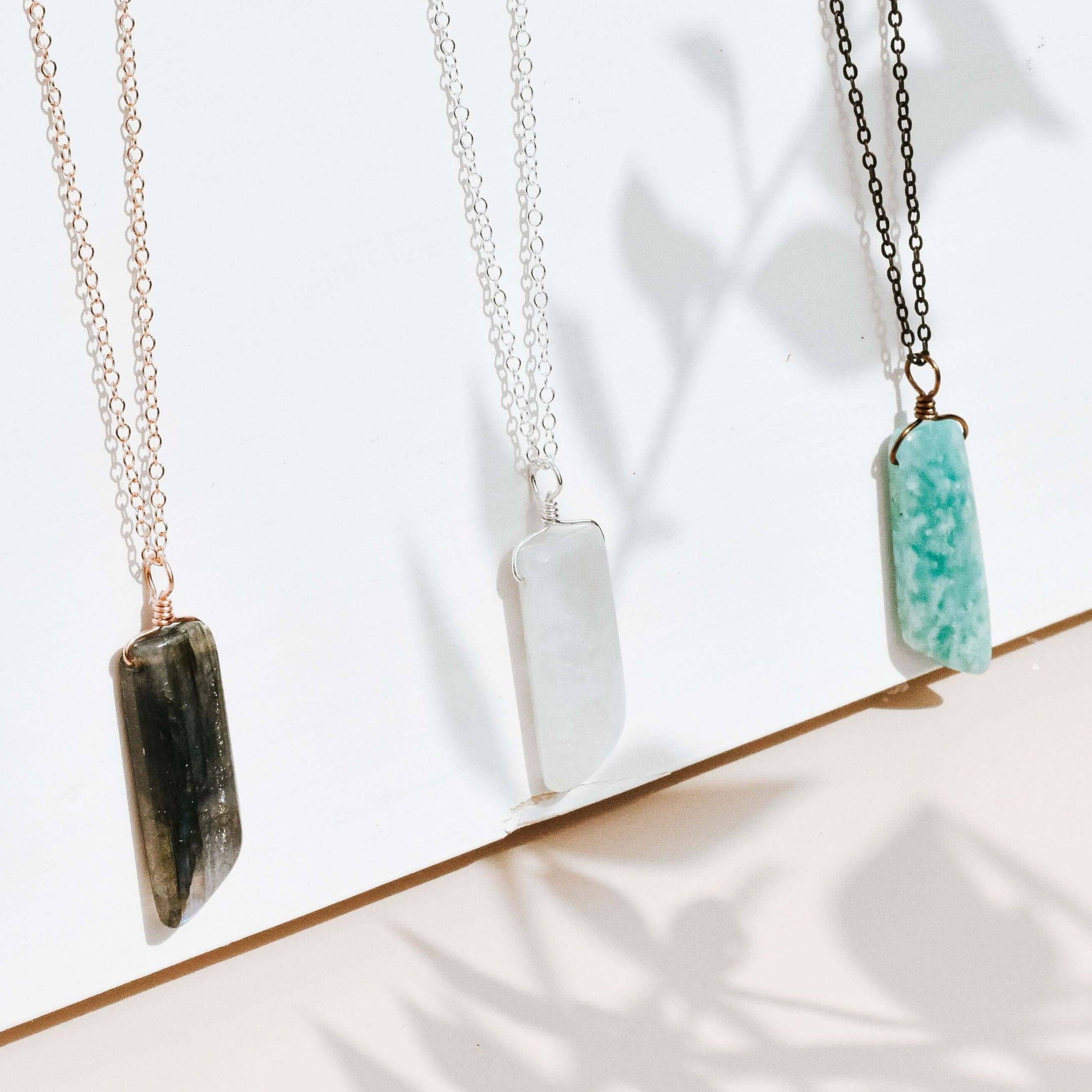 Smooth Point Pendant Necklace - 14K Rose Gold Fill - Sterling Silver - Bronze - Luna Tide Handmade Jewellery