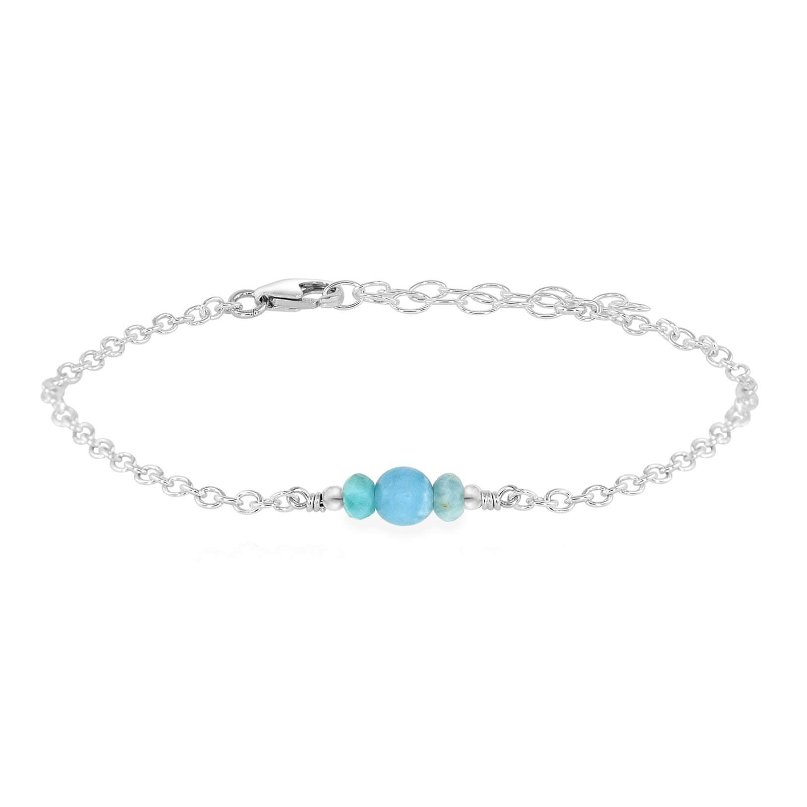 Dainty Larimar Gemstone Bracelet - Dainty Larimar Gemstone Bracelet - Sterling Silver - Luna Tide Handmade Crystal Jewellery