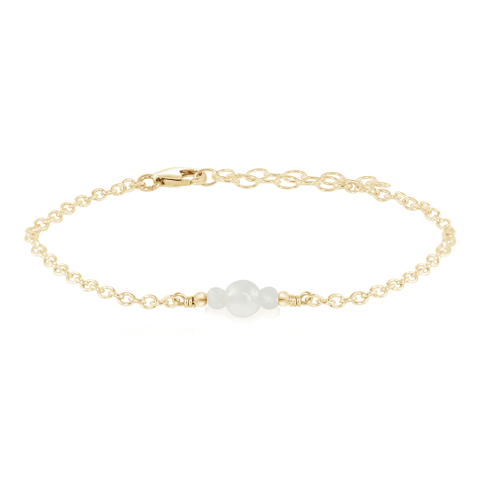 Dainty Rainbow Moonstone Gemstone Bracelet - Dainty Rainbow Moonstone Gemstone Bracelet - 14k Gold Fill - Luna Tide Handmade Crystal Jewellery