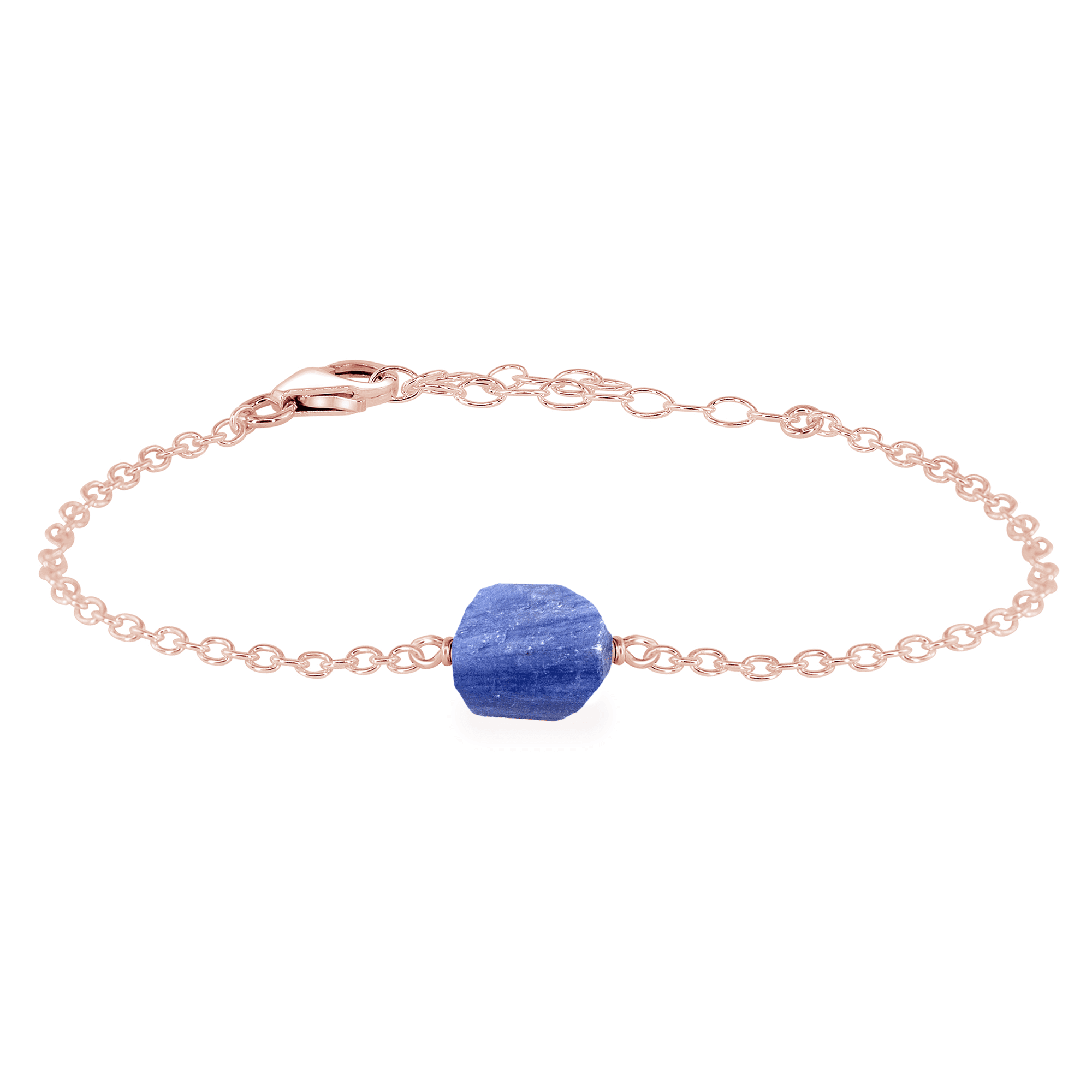 Raw Kyanite Crystal Nugget Bracelet - Raw Kyanite Crystal Nugget Bracelet - 14k Rose Gold Fill - Luna Tide Handmade Crystal Jewellery