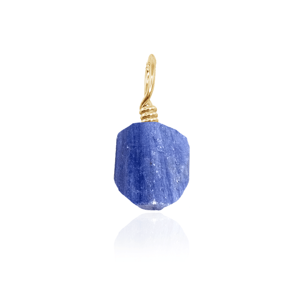 Tiny Raw Kyanite Crystal Pendant - Tiny Raw Kyanite Crystal Pendant - 14k Gold Fill - Luna Tide Handmade Crystal Jewellery