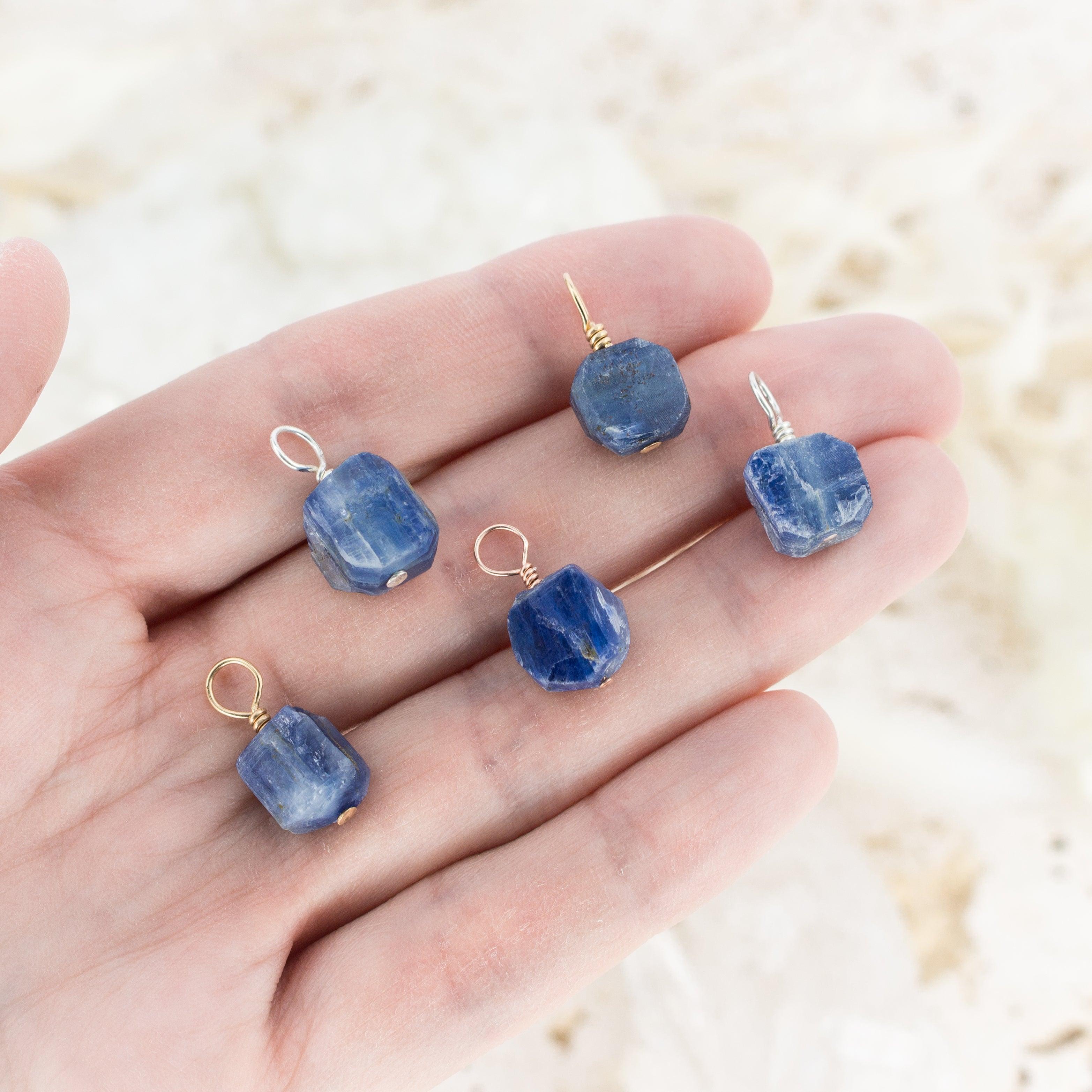 Tiny Raw Kyanite Crystal Pendant - Tiny Raw Kyanite Crystal Pendant - Sterling Silver - Luna Tide Handmade Crystal Jewellery
