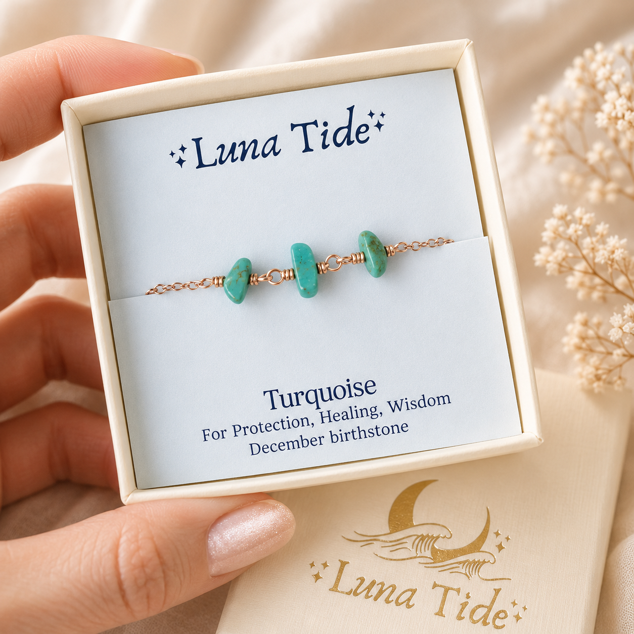 Turquoise Beaded Chain Bracelet