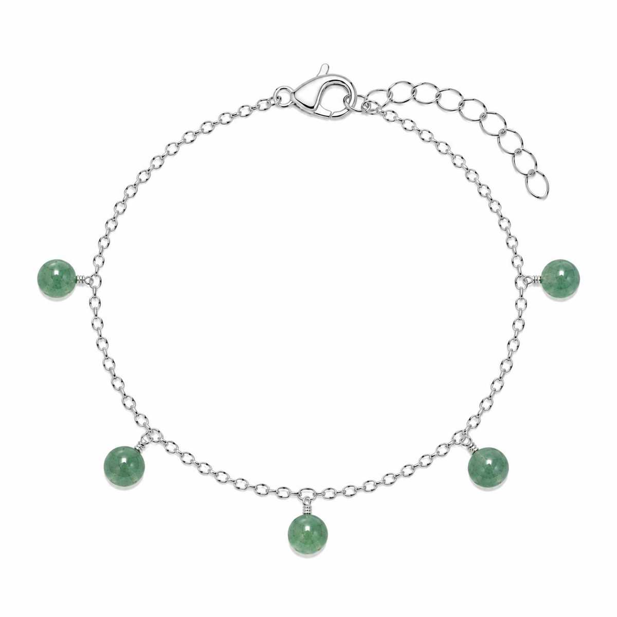 Aventurine Boho Gemstone Bead Drop Charm Bracelet