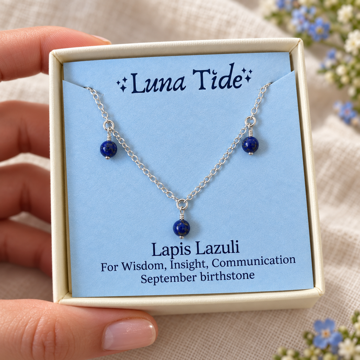 Lapis Lazuli Crystal Bead Drop Choker