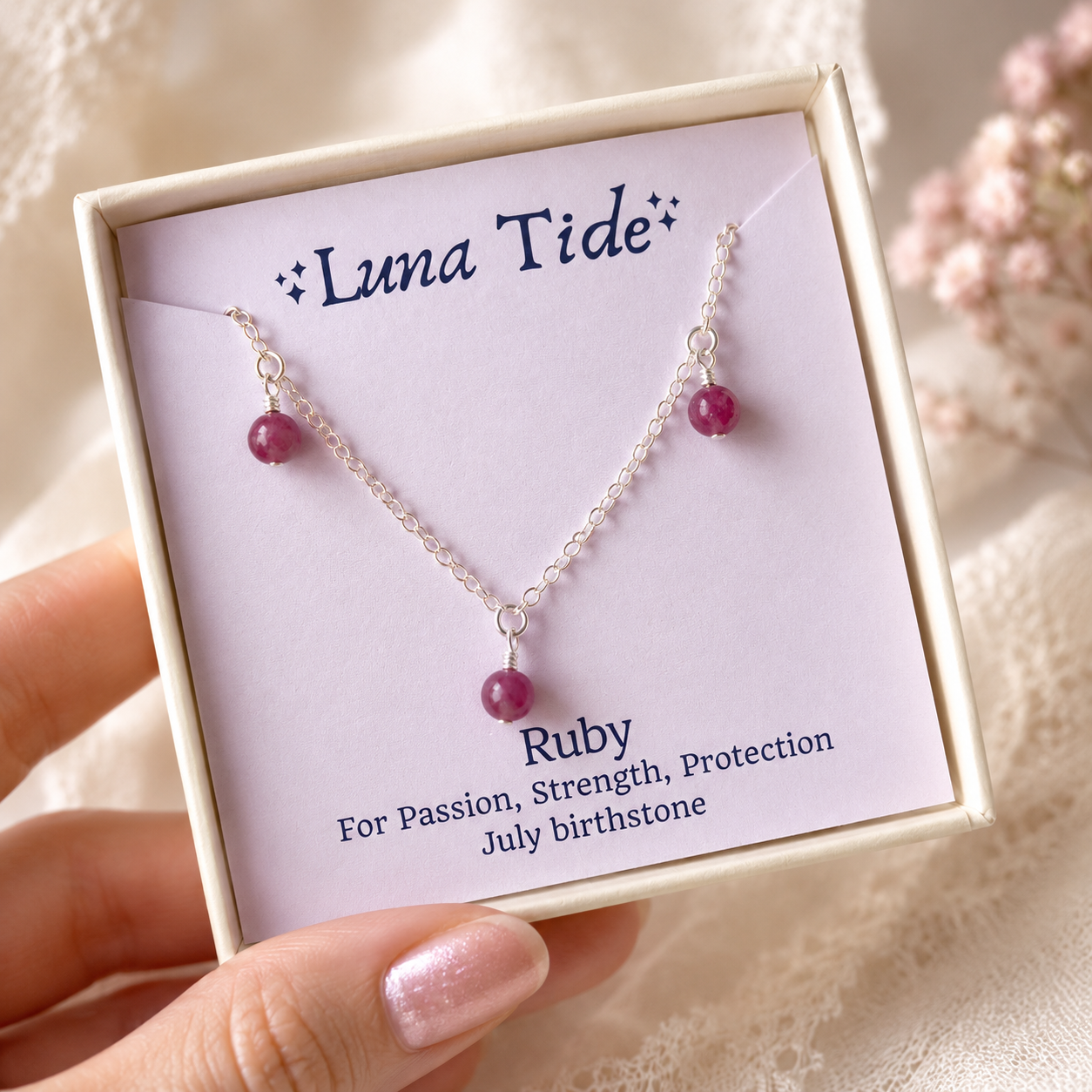 Ruby Bead Drop Choker
