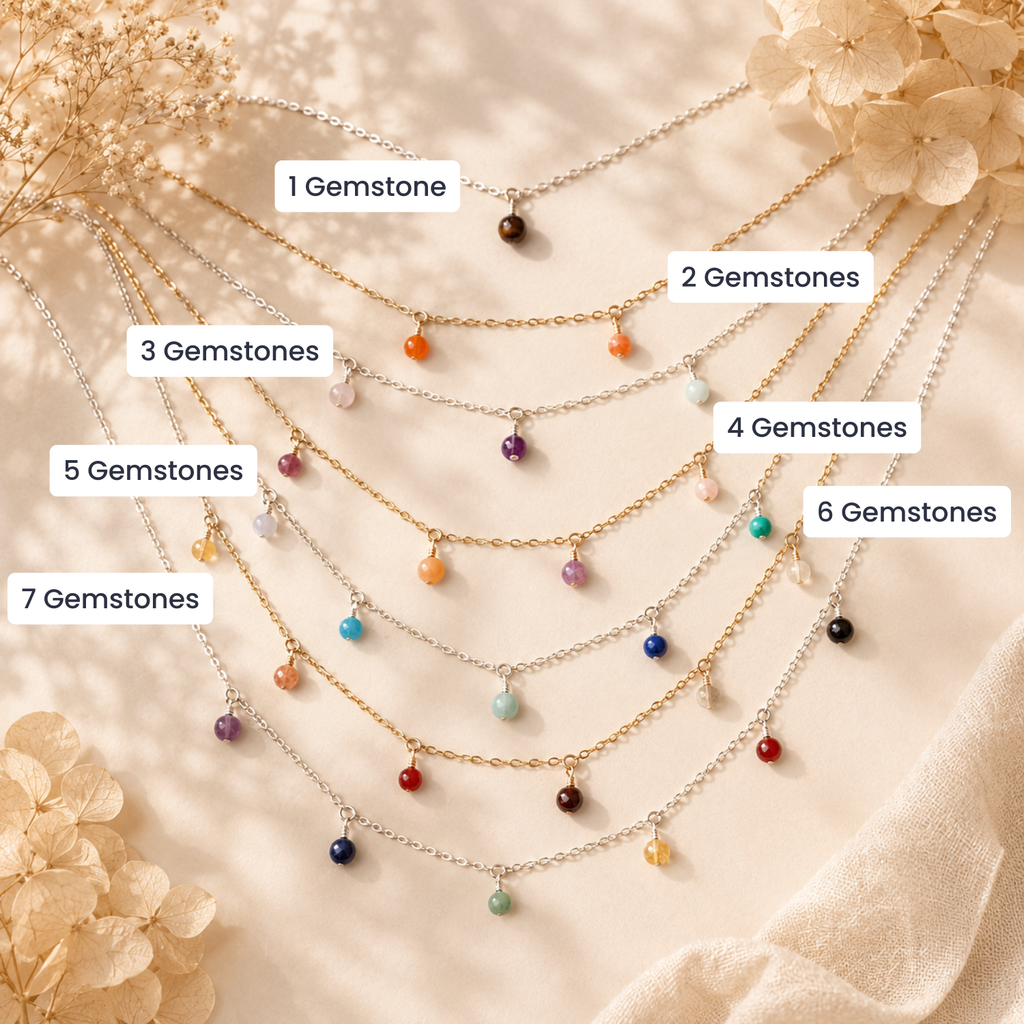 Custom Boho Gemstone Bead Drop Bracelet