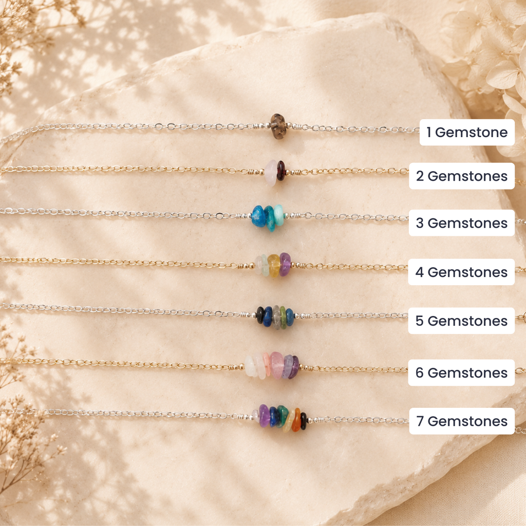 Custom Crystal Chip Bead Bar Anklet