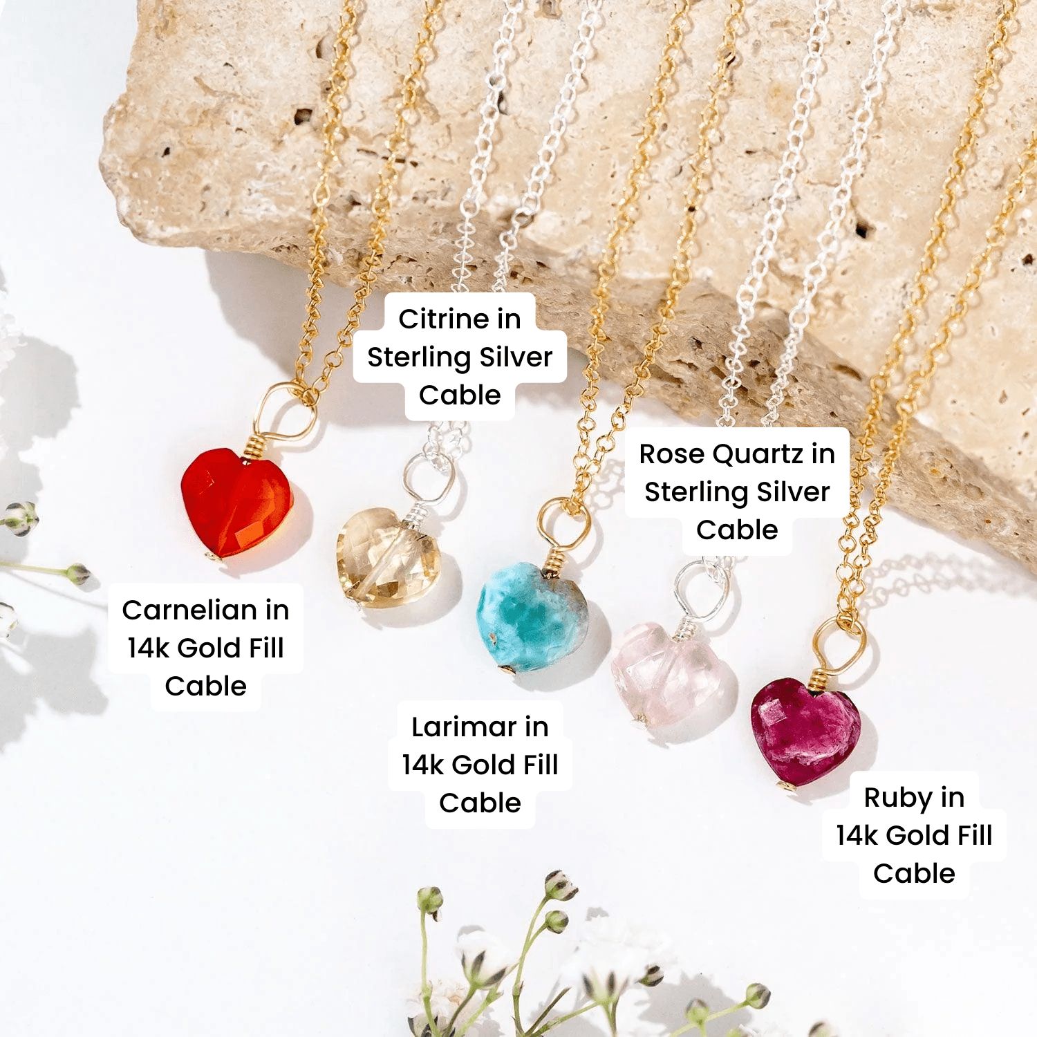 Custom Crystal Heart Pendant Necklace