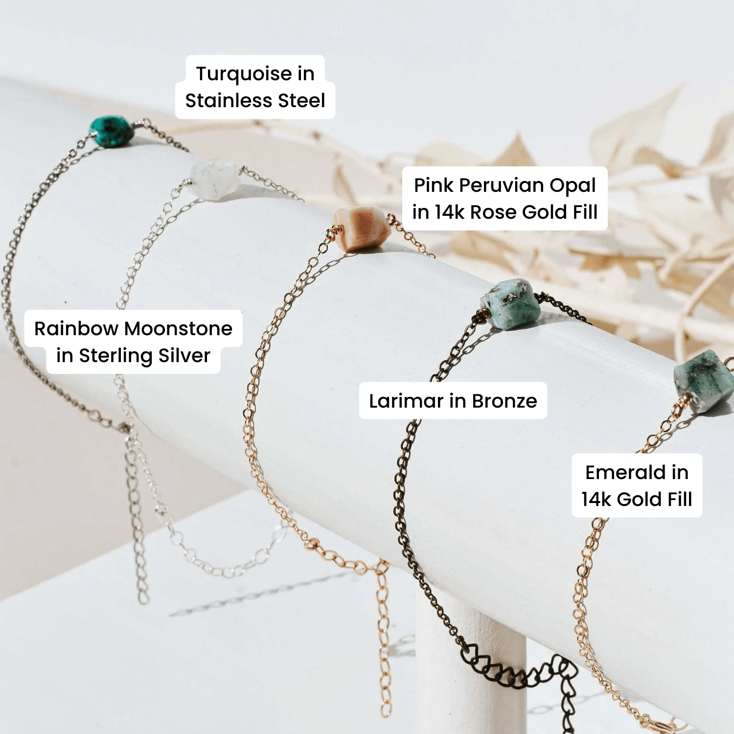 Custom Raw Crystal Nugget Anklet