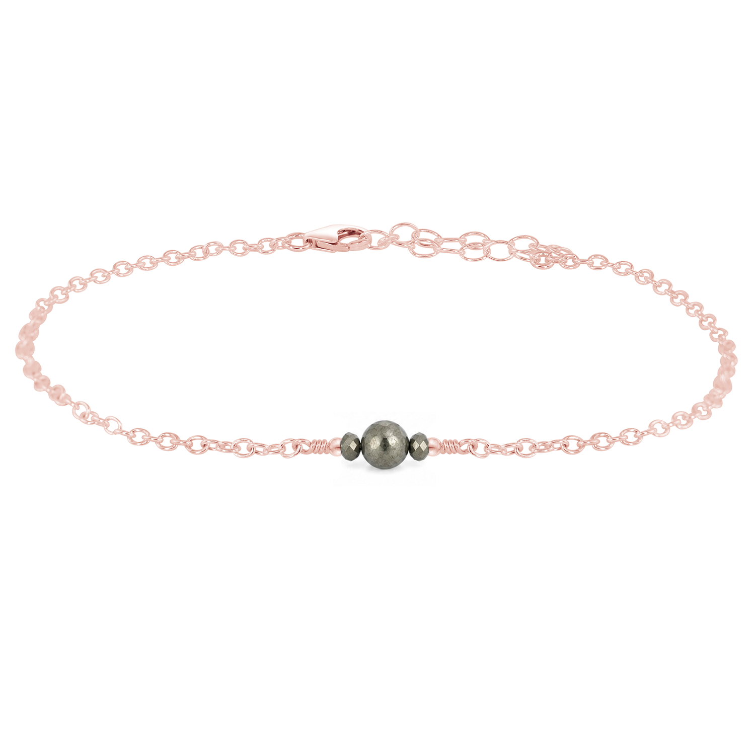 Dainty Pyrite Gemstone Anklet