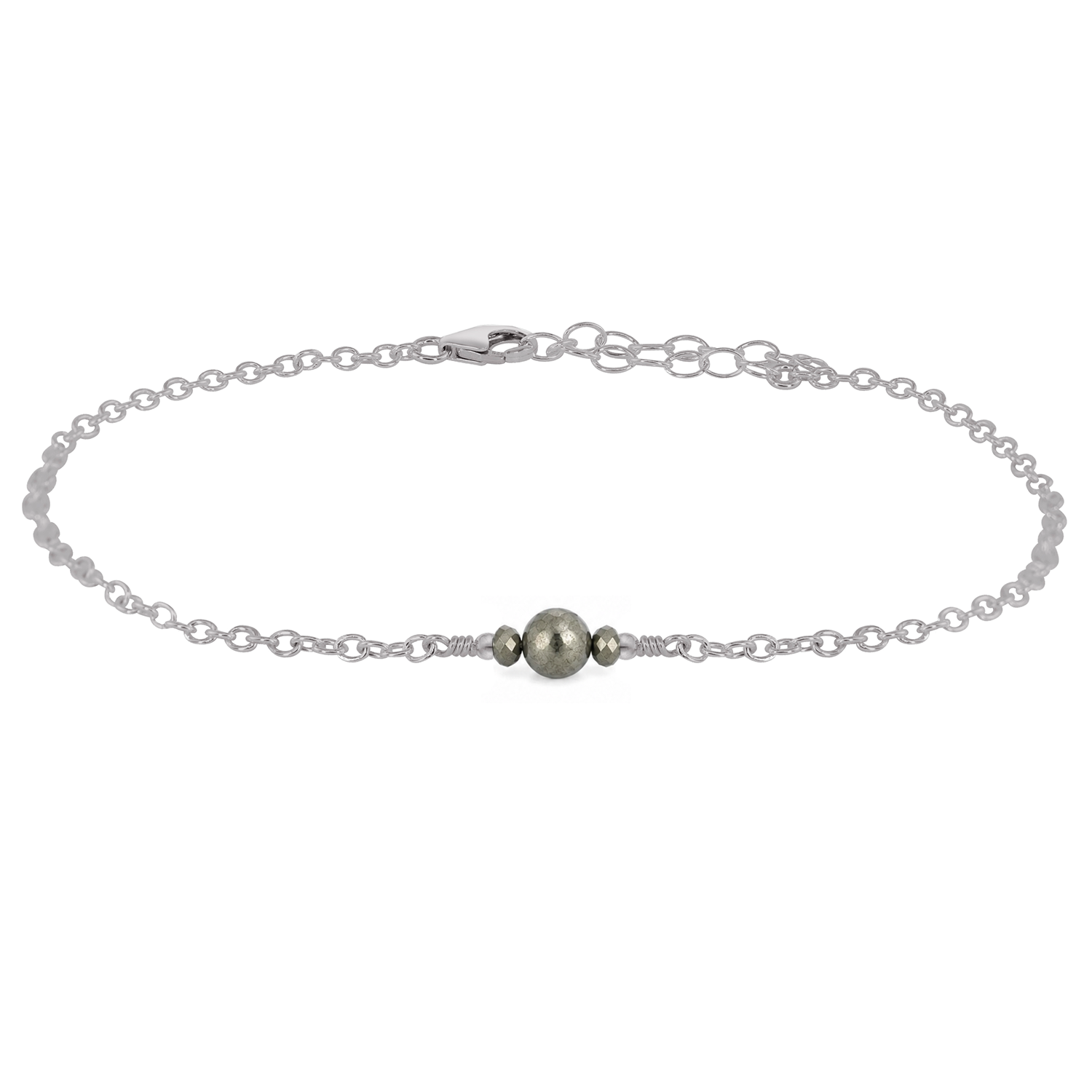 Dainty Pyrite Gemstone Anklet