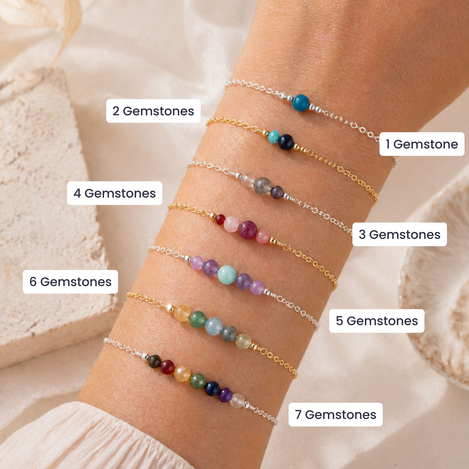 Custom Dainty Gemstone Bracelet