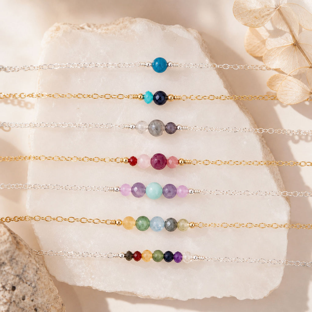 Custom Dainty Gemstone Anklet