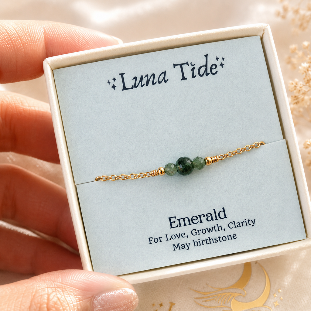 Dainty Emerald Gemstone Anklet