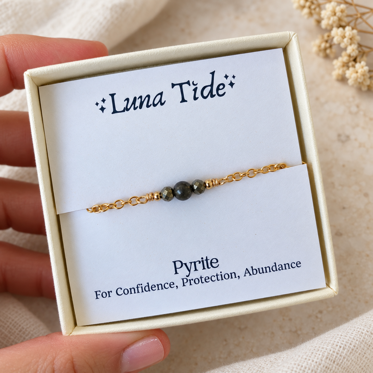 Dainty Pyrite Gemstone Choker Necklace