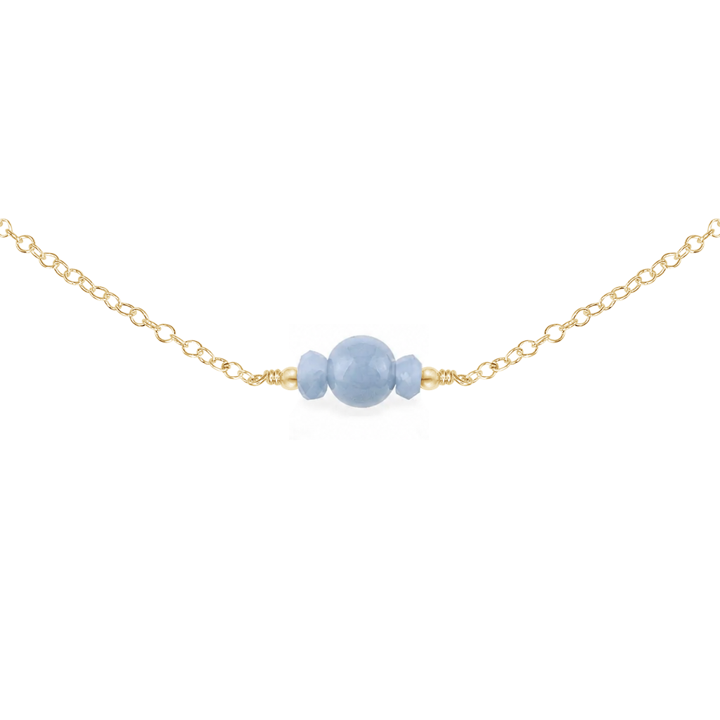 Dainty Angelite Gemstone Choker Necklace
