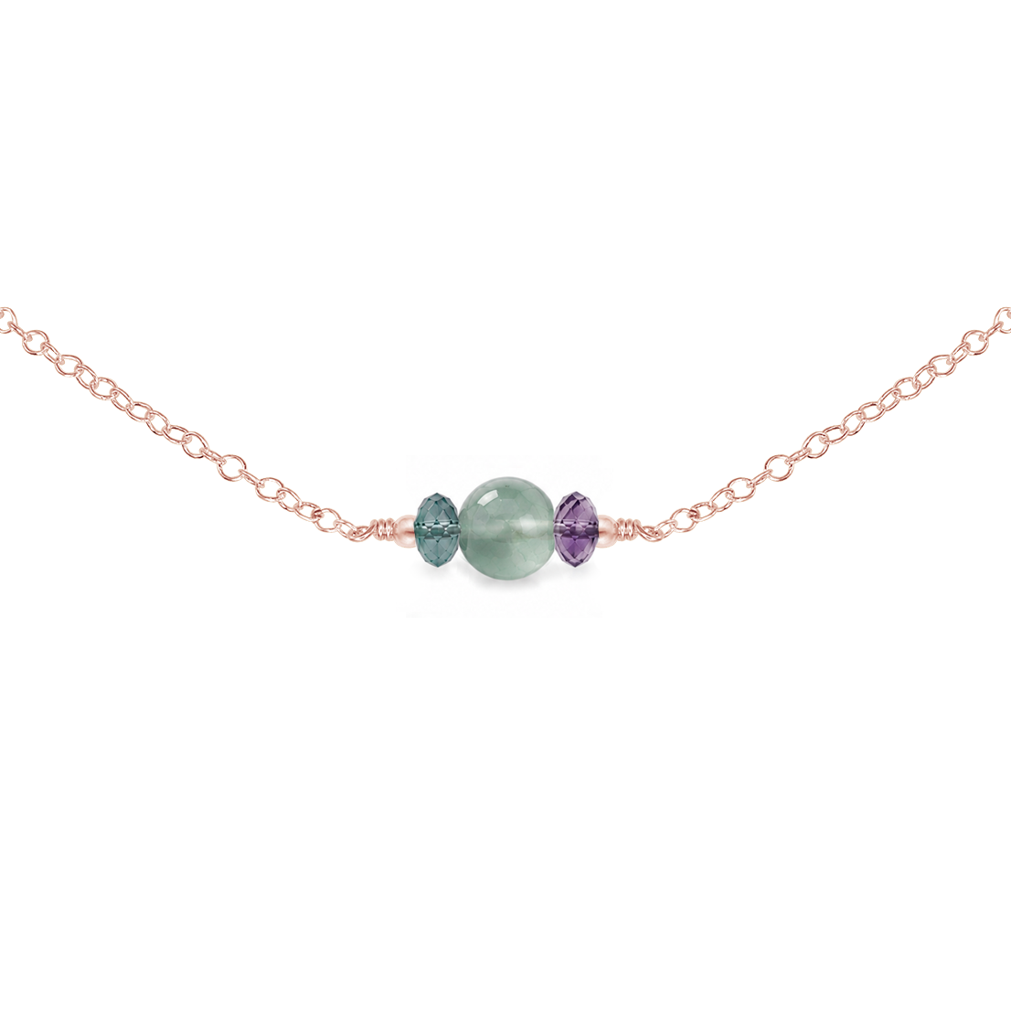 Dainty Fluorite Gemstone Choker Necklace
