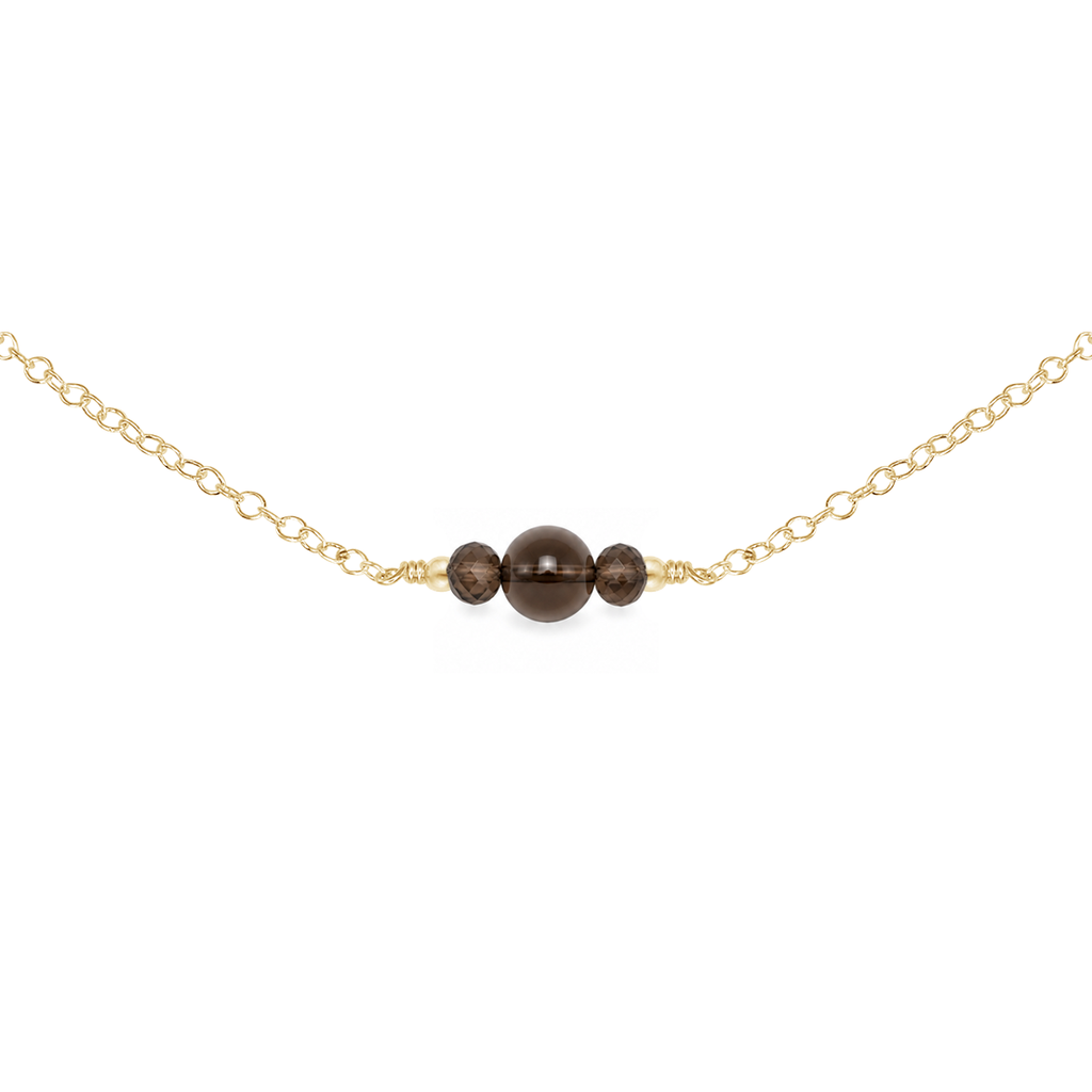 Dainty Smoky Quartz Gemstone Choker Necklace