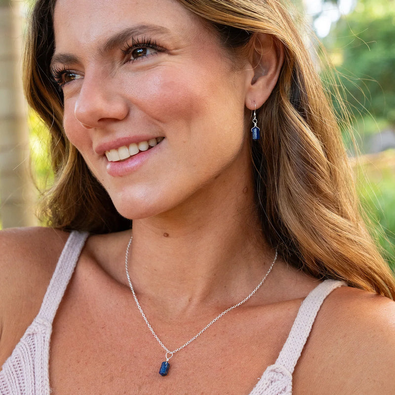 Lapis Lazuli Double Terminated Crystal Jewellery Set