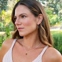 Peridot Mini Double Terminated Crystal Point Pendant Necklace