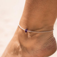 Amethyst Double Terminated Crystal Point Anklet