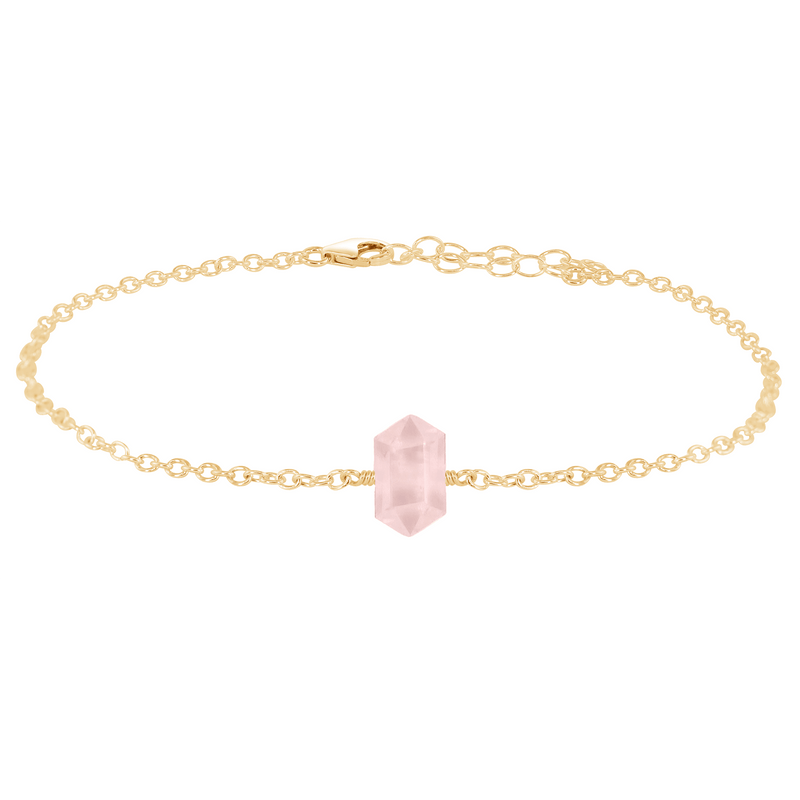 Rose Quartz Double Terminated Crystal Point Anklet