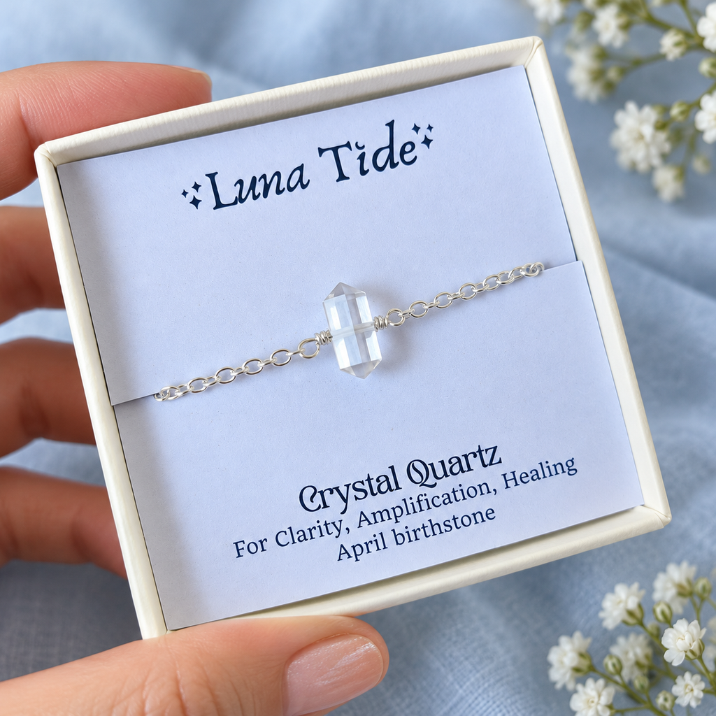 Crystal Quartz Double Terminated Mini Crystal Point Bracelet