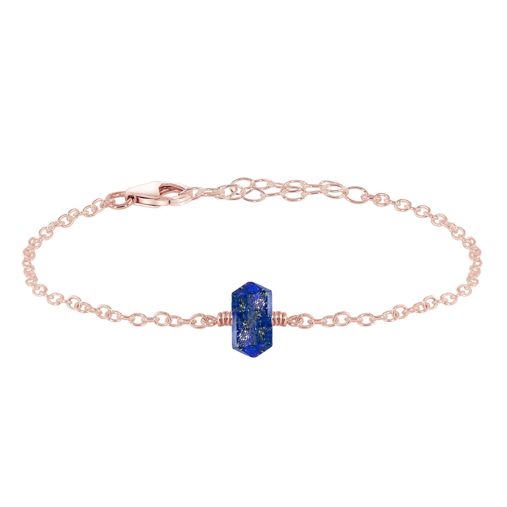 Lapis Lazuli Double Terminated Mini Crystal Point Bracelet