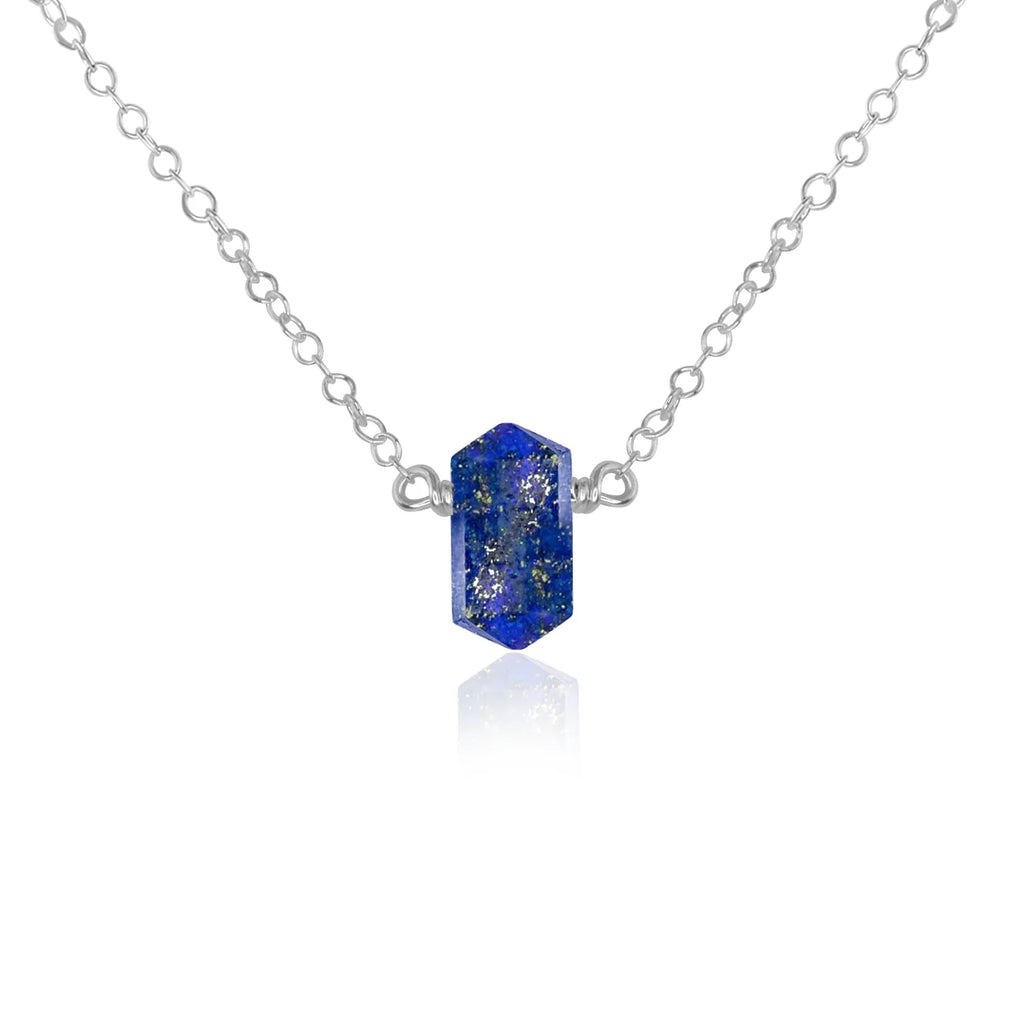 Double Terminated Lapis Lazuli Mini Crystal Point Necklace