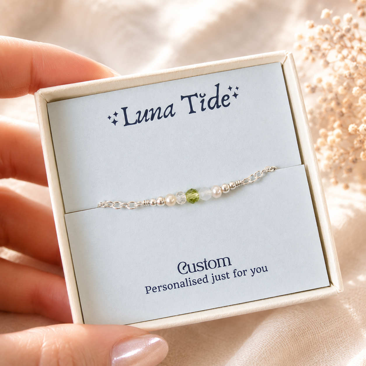 Custom Sparkling Gemstone Faceted Bead Bar Anklet