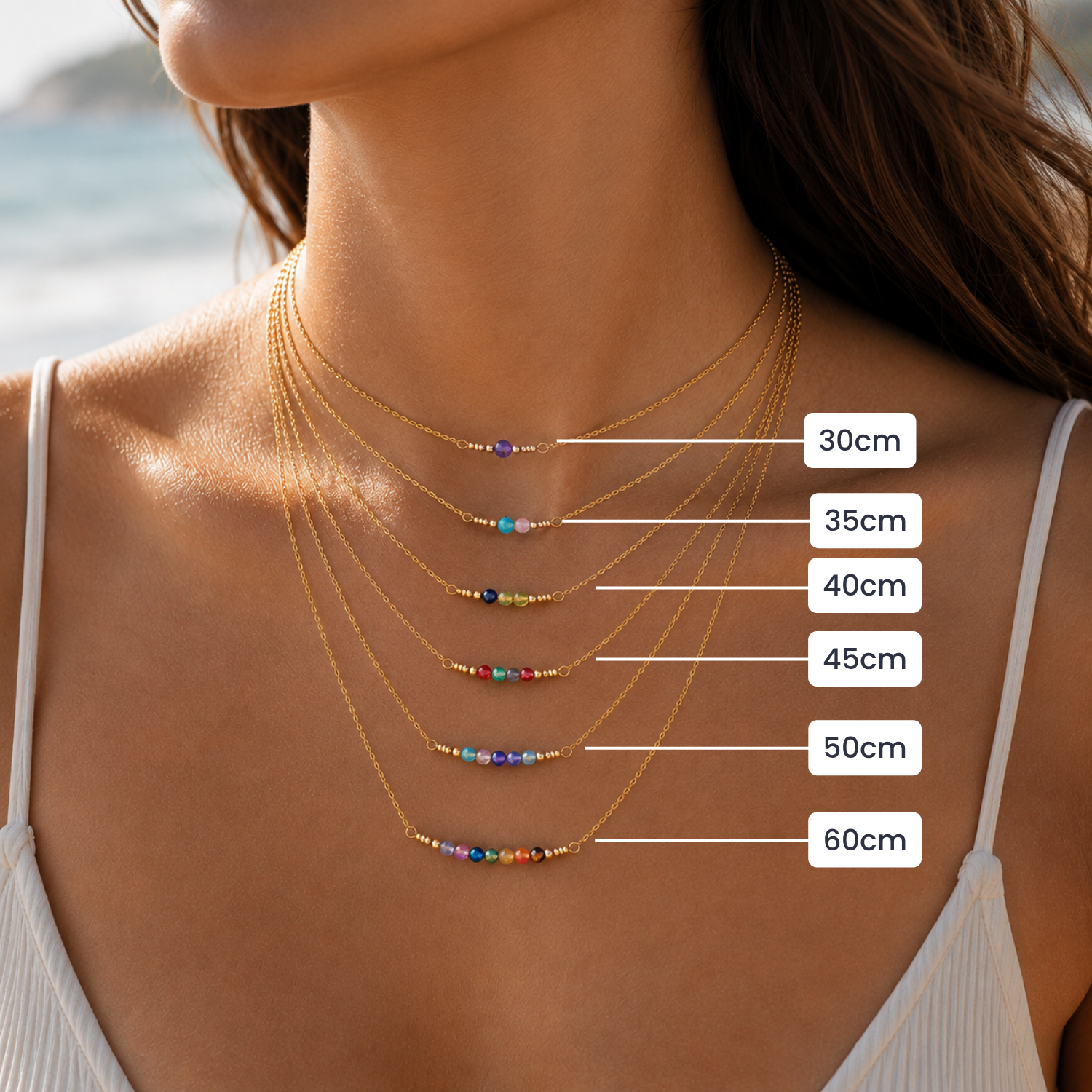 Custom Sparkling Gemstone Faceted Bead Bar Necklace