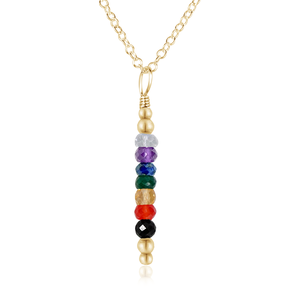 Chakra Energy Crystal Bar Pendant Necklace