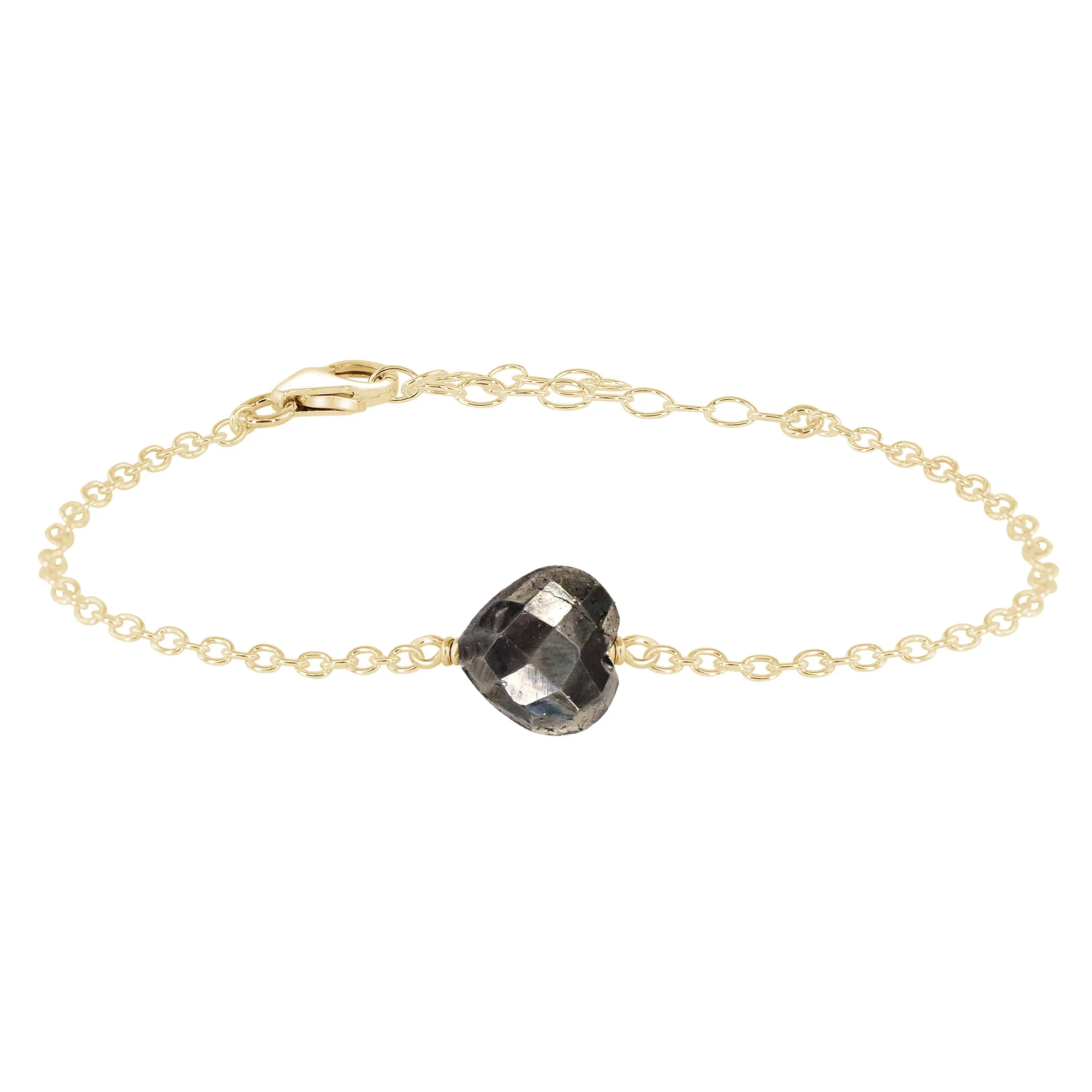 Pyrite Crystal Heart Bracelet