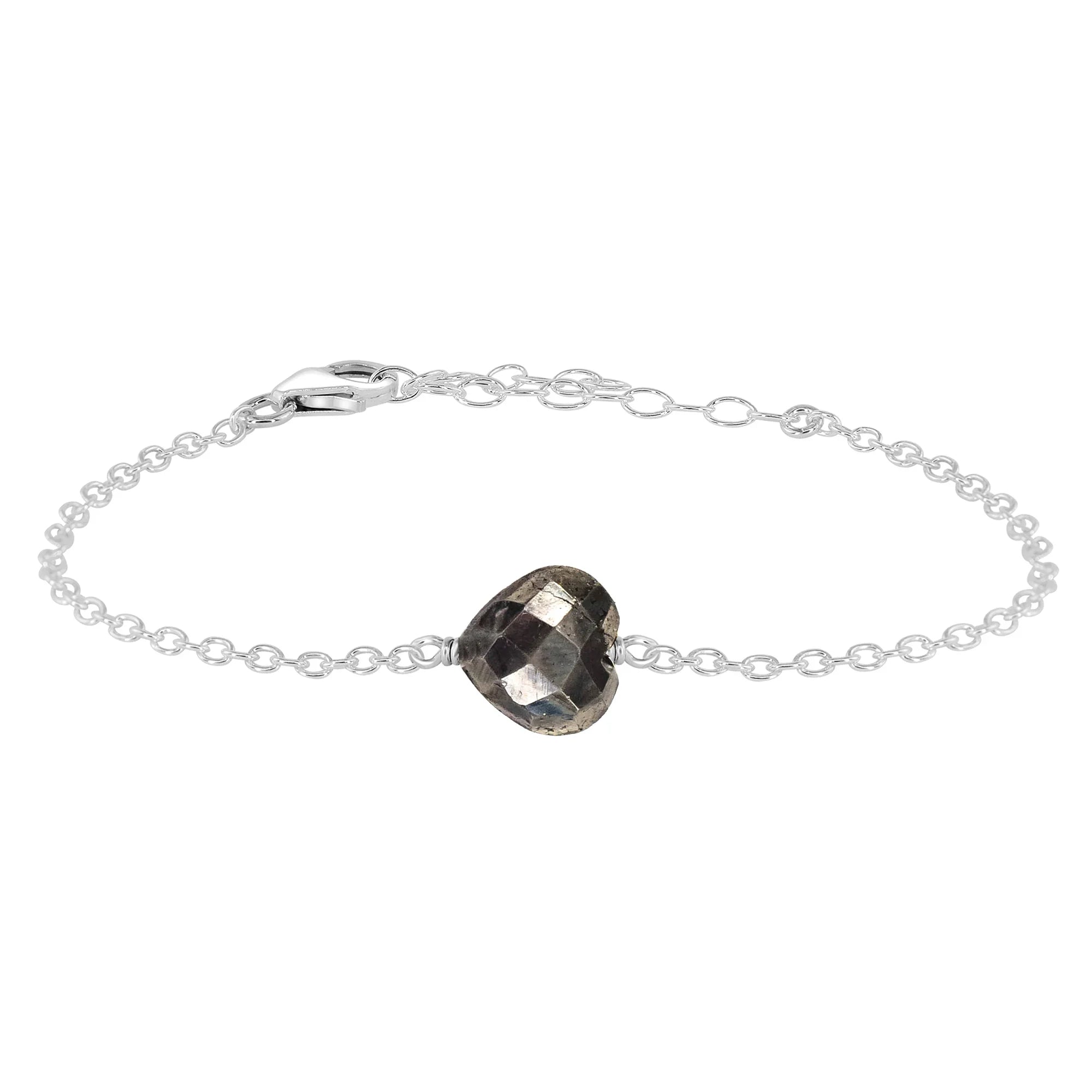 Pyrite Crystal Heart Bracelet