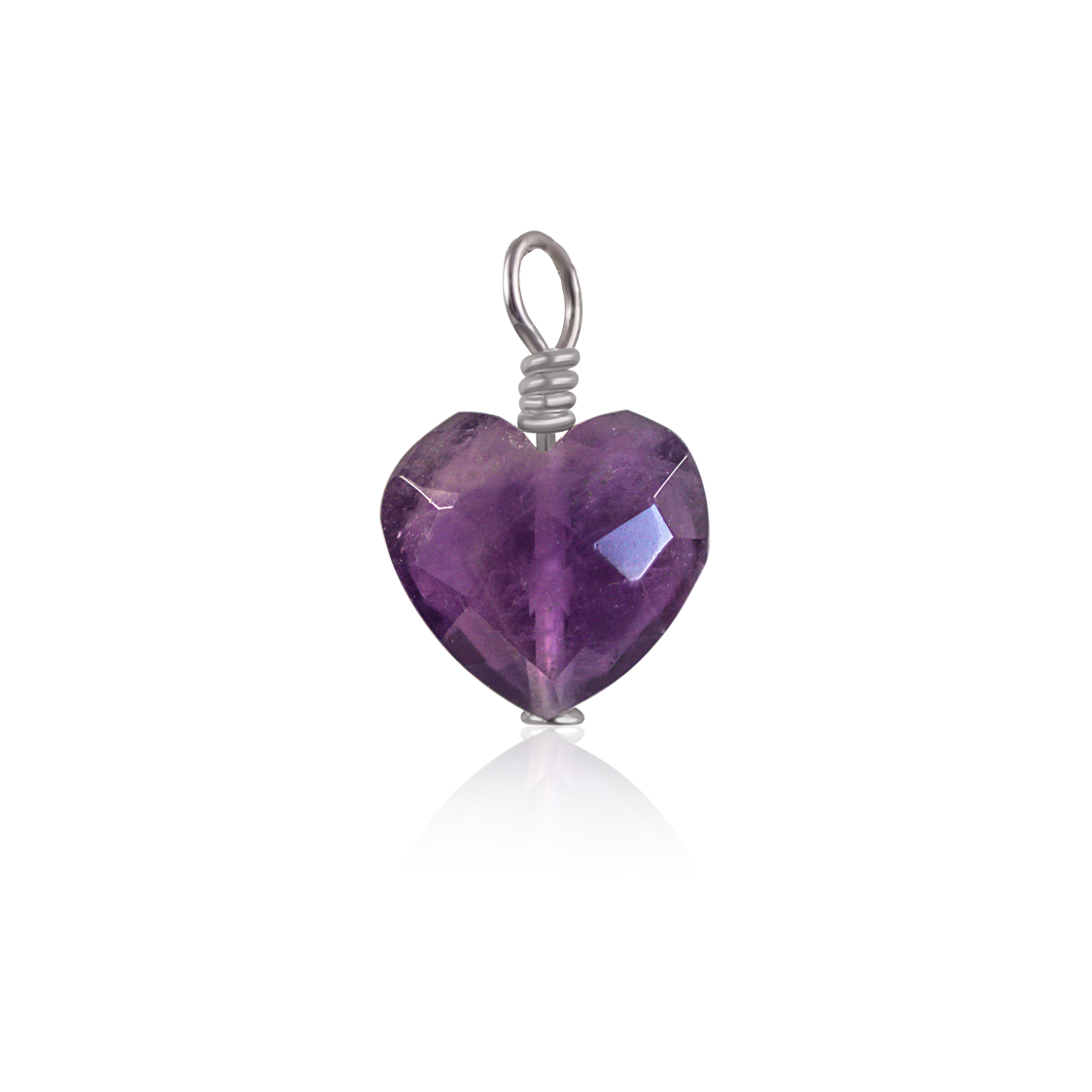 Amethyst Crystal Heart Pendant