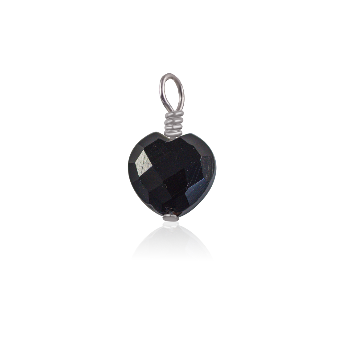 Black Onyx Crystal Heart Pendant