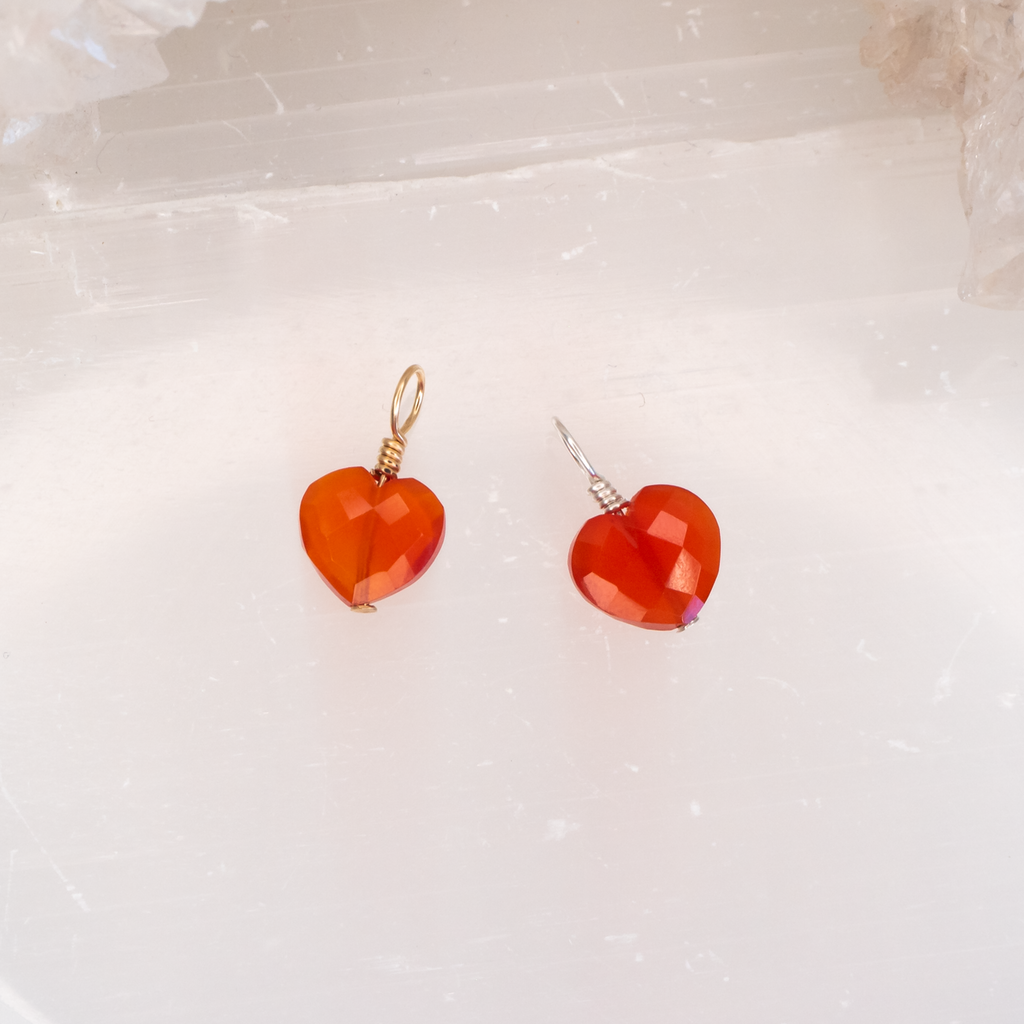 Carnelian Crystal Heart Pendant