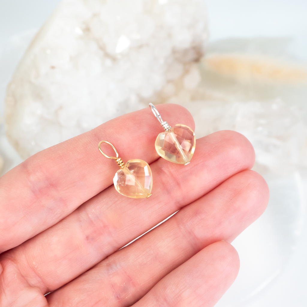 Citrine Crystal Heart Pendant