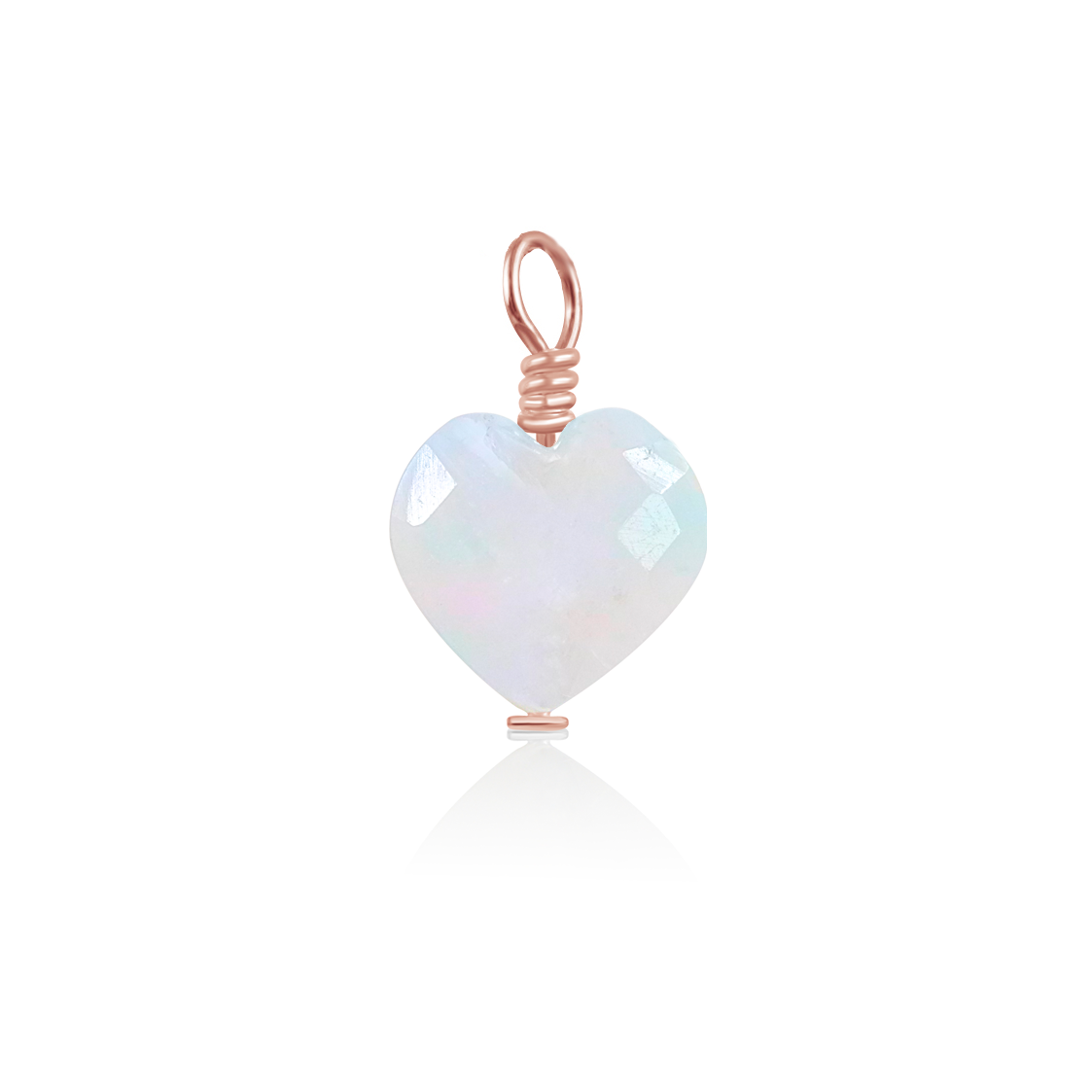Rainbow Moonstone Crystal Heart Pendant