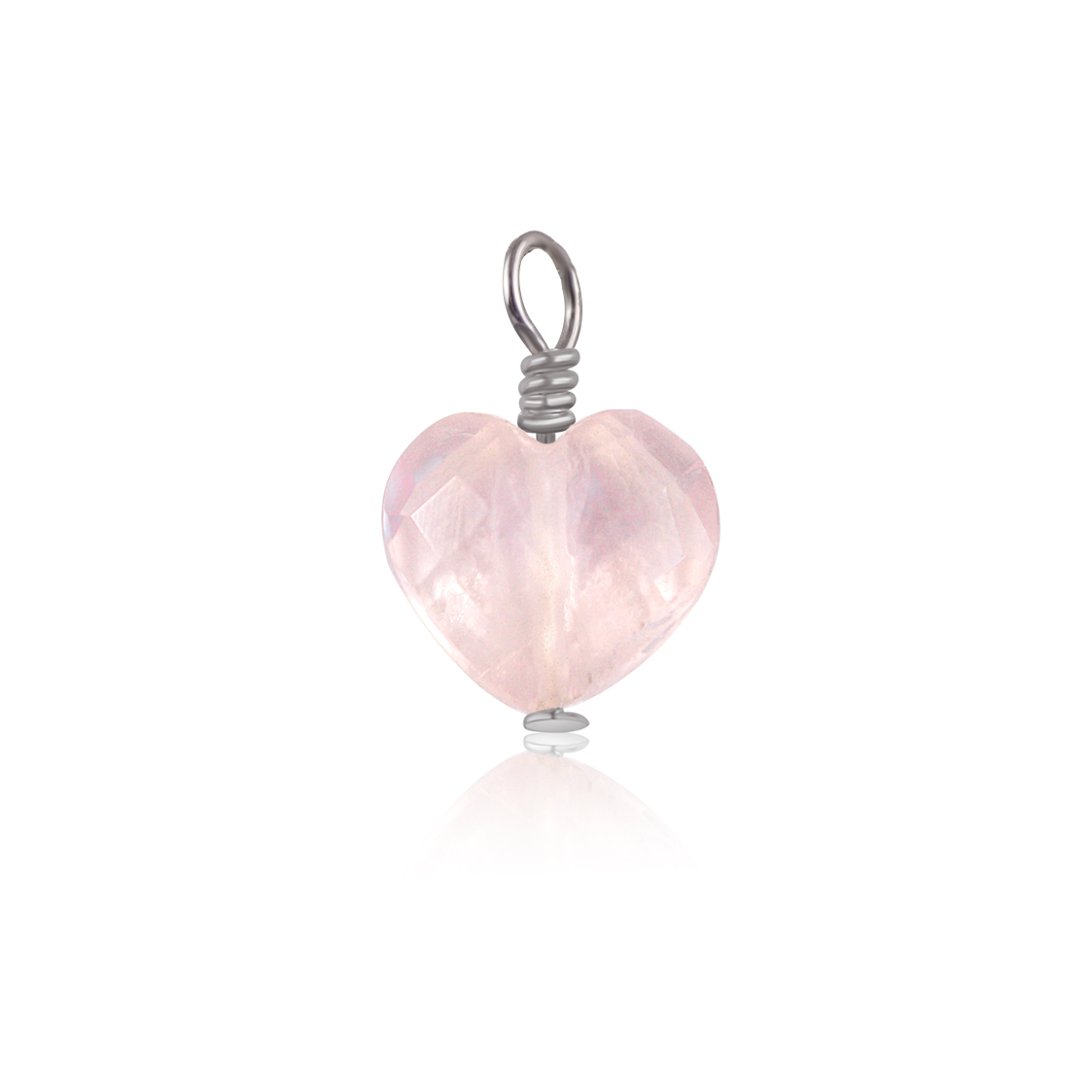 Rose Quartz Crystal Heart Pendant