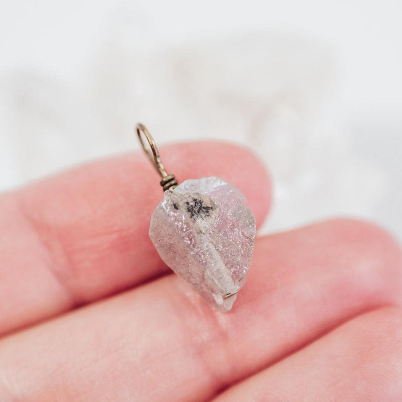 Imperfect Raw Crystal Nugget Pendant - Imperfect Raw Crystal Nugget Pendant - Sterling Silver / Amethyst - Luna Tide Handmade Crystal Jewellery
