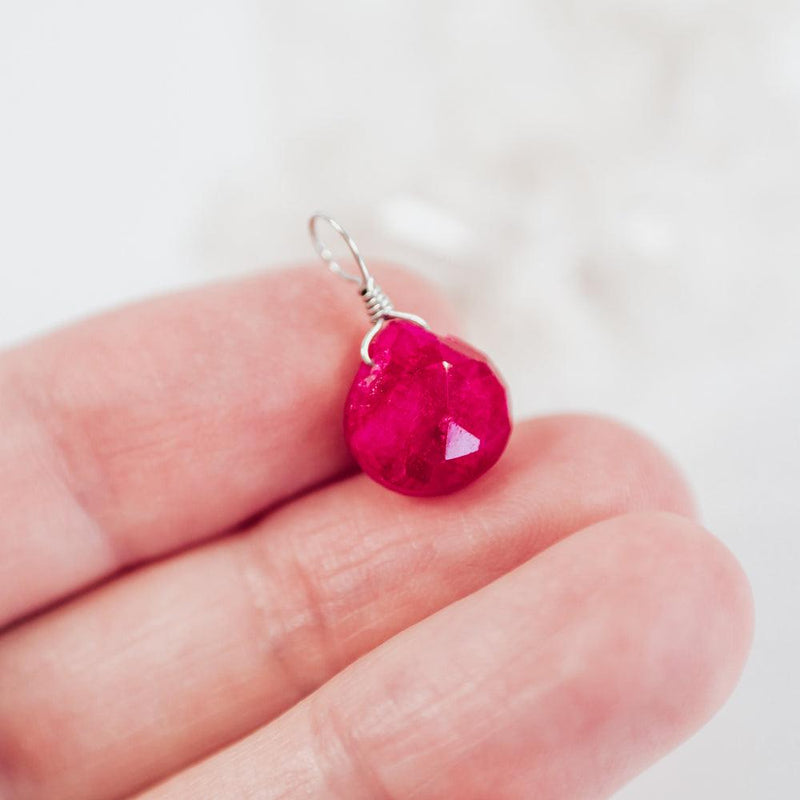 Imperfect Tiny Teardrop Gemstone Pendant