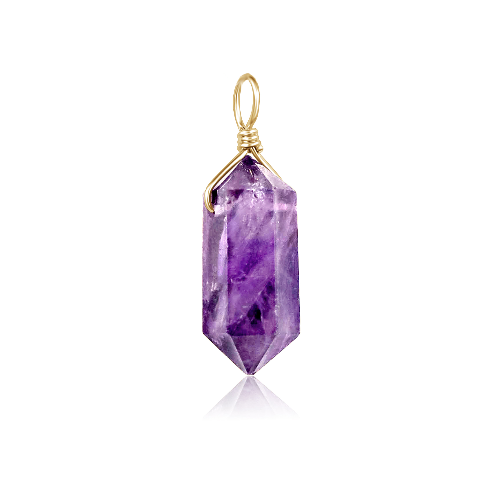 Large Double Terminated Amethyst Crystal Pendant