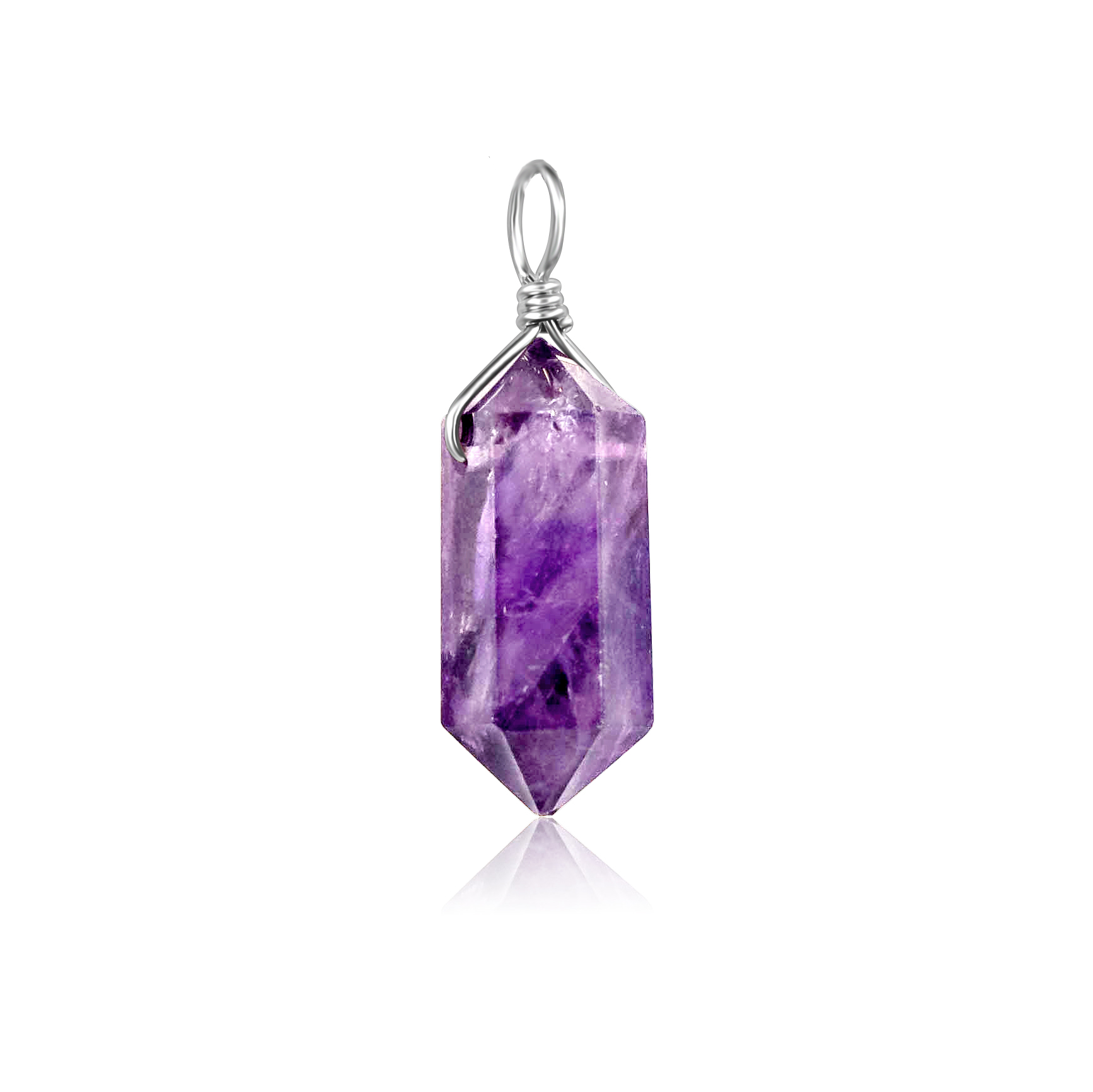 Large Double Terminated Amethyst Crystal Pendant
