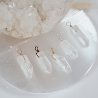 Raw Polished Natural Crystal Quartz Point Pendant